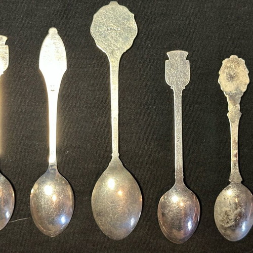 Collectible souvenir spoons used from European and Scandinavian countries