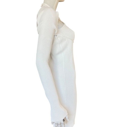 David Koma Chest Twist Knitted Mini Dress white size M new with tags