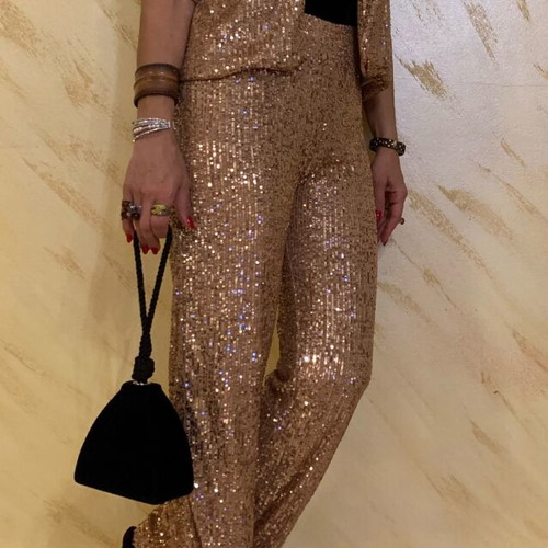 Sequin set jacket and pants new in sizes M and XL