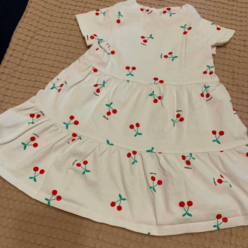 H&M Cherry Dress new for 3-4 years old, white and red