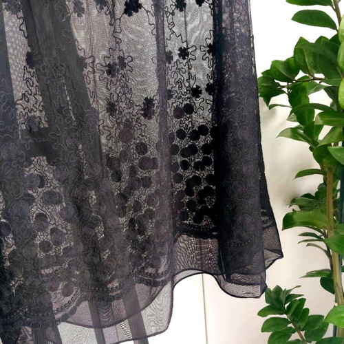 Sisley maxi skirt with tulle and embroidery like new, size small/medium, black