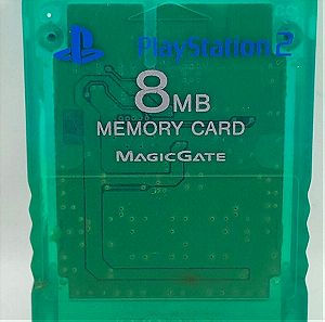 Επισκευάστηκε/ Refurbished PS2 PlayStation 2 Memory Card / Κάρτα Μνήμης 8MB Διάφανο Πράσινο