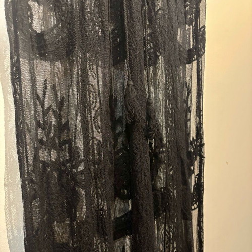 Shein dress one size black embroidered new