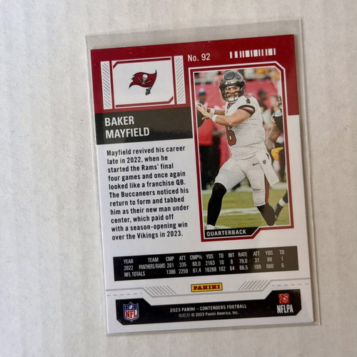 2023 Panini Contenders Baker Mayfield Season Ticket Mojo Tampa Buccaneers κάρτα καινούργια
