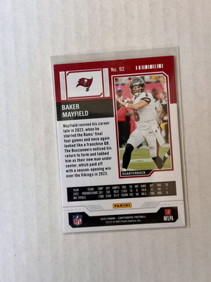 2023 Panini Contenders Baker Mayfield Season Ticket Mojo Tampa Buccaneers κάρτα καινούργια