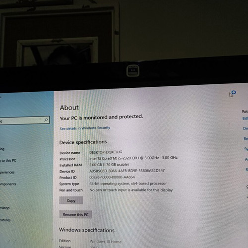 Computer i5 2320 used, 2GB RAM, 160GB HDD with mouse gift