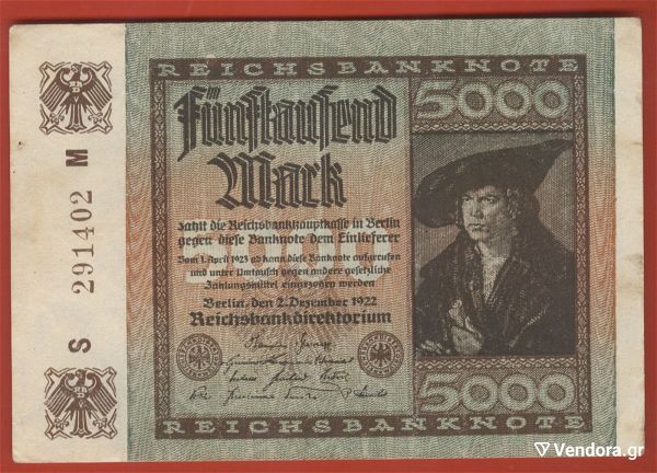  1922 5000 MARK NAZI GERMANY ADOLF HITLER