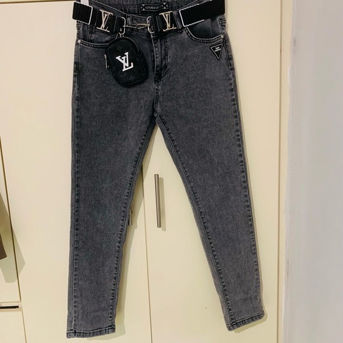 Louis Vuitton women's jeans new with belt and inner wallet grey