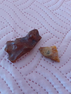 Two pieces of raw amber