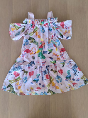 Alouette cotton summer dress for girl 8 years new with colorful animals