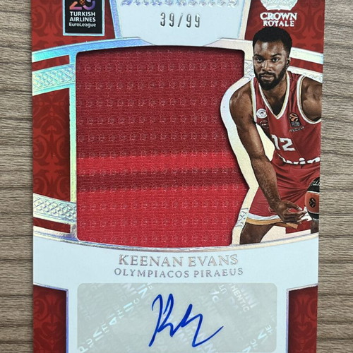Panini Crown Royale Euroleague Basketball Keenan Evans Patch Autograph 2024-25 like new