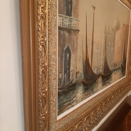 Authentic oil painting Venice by D. Caramanlis like new