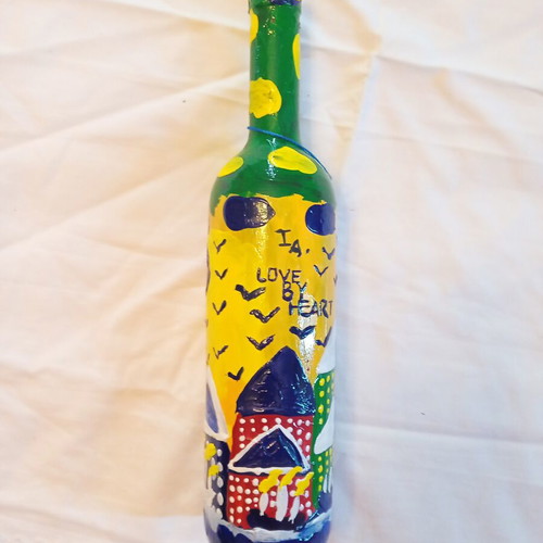 Glass Bottle Summer Time Ioanart handmade, new