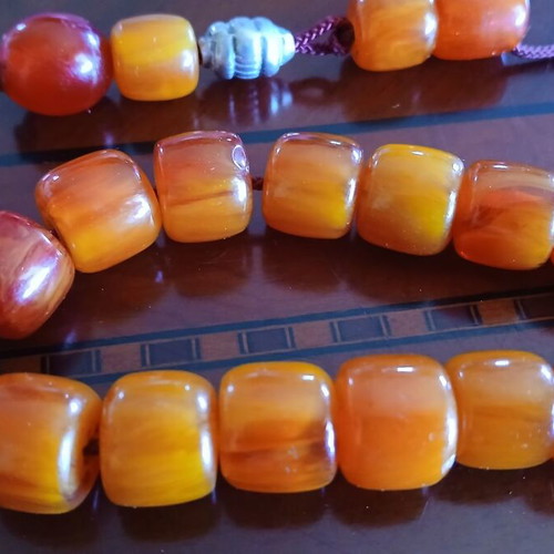 Mastic worry beads used with 33 beads and silver bead
