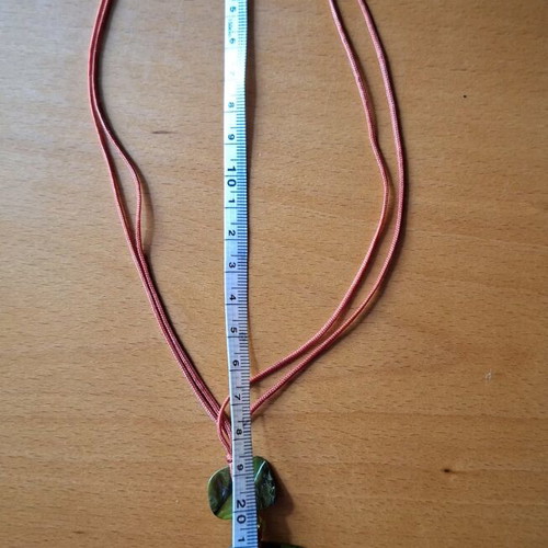 Handmade necklace like new, green and orange