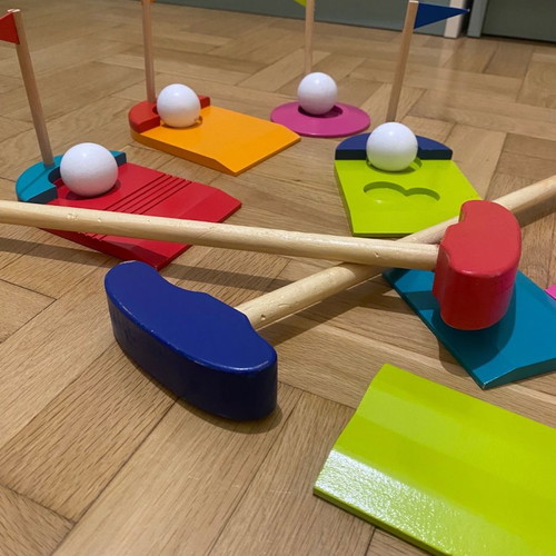Wooden mini golf used for 2 players