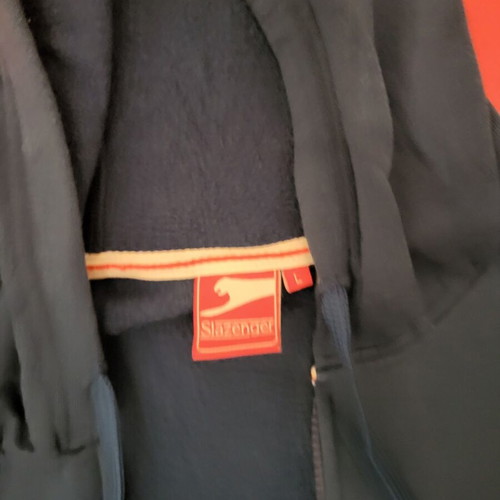 Slazenger Hoodie jacket used, size Large, blue petrol