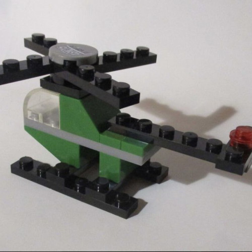 Lego airplane blocks and figures & Ausini City Mini Helicopter, 33 pieces