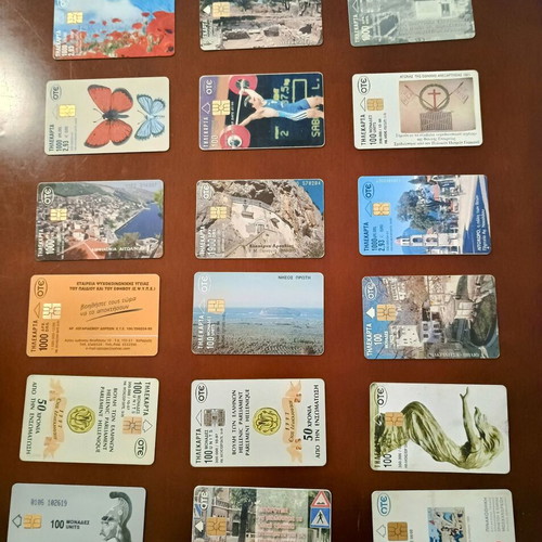 Phone cards used, pack of 18, 1993-1999
