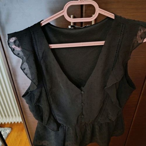 About You crop top blouse new, black, size S