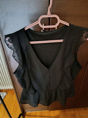About You crop top blouse new, black, size S