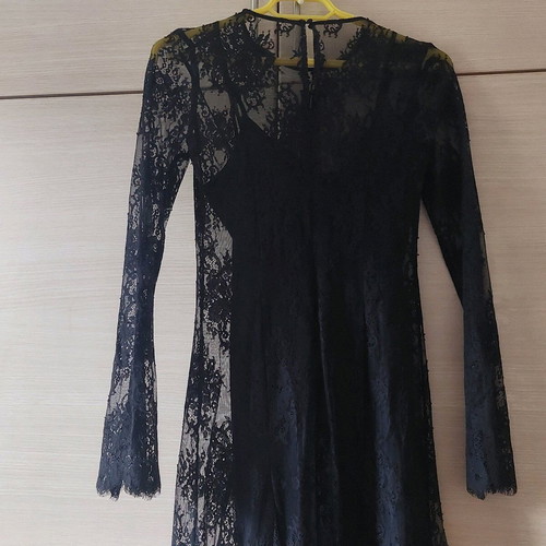 MNG black maxi lace dress new size Small
