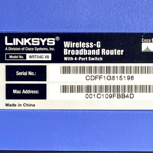 Linksys WRT54G v8 Wireless-G Router 2.4GHz 54Mbps new