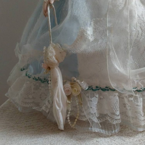 Vintage doll like new with organza and lace dress