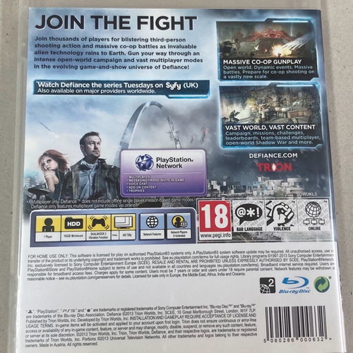 Sony PlayStation 3 Defiance In very good condition Price 8 Euros