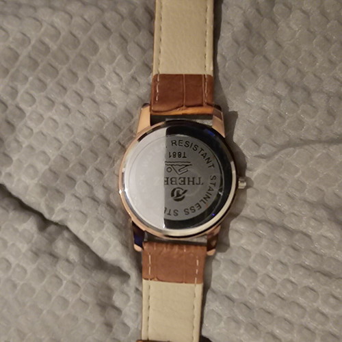 Thebez Quartz T881 wristwatch like new with brown leather strap