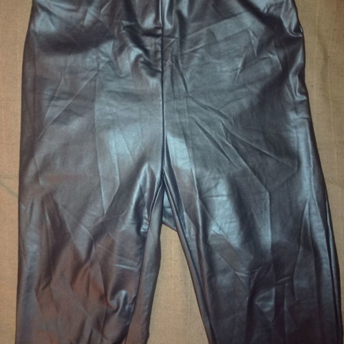 Metallic blue leggings pants new, size S