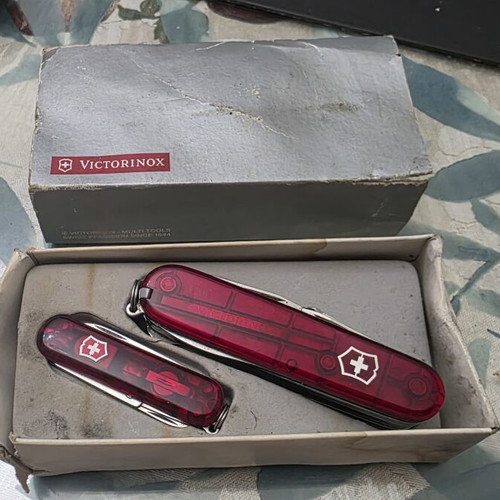 Victorinox Swiss Champ Swiss Army Knife and Mini Knife Pack used