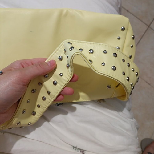 Yellow handbag with studs like new