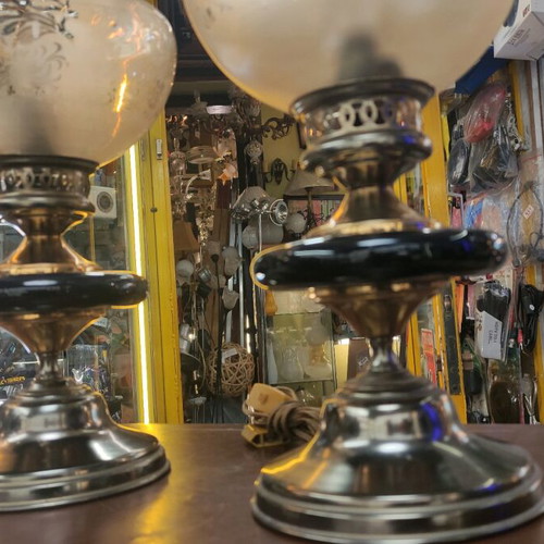 Table lamps used, set of 2, height 32cm
