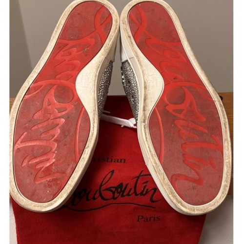 Christian Louboutin ankle boots used with Swarovski crystals white