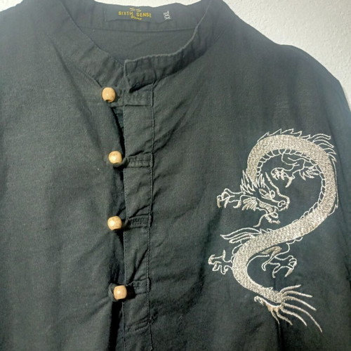 Sixth Sense shirt with embroidered dragon, XXL