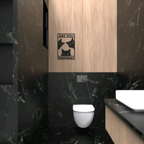 Funny cat bathroom sign new