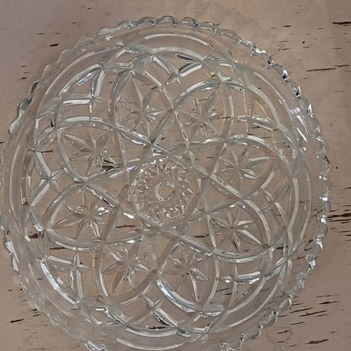 Crystal vintage serving tray and plate set like new, 5 pieces