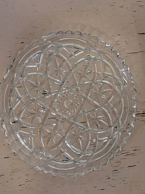 Crystal vintage serving tray and plate set like new, 5 pieces