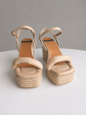 Angel Alarcon Espadrille Wedges Genuine Leather Like New Size 40