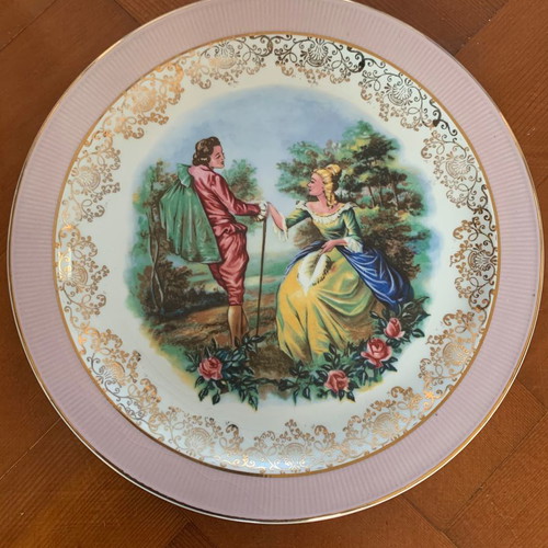 Πιάτο Vintage Barrats of Staffordshire 1950 με ζευγάρι Fragonard