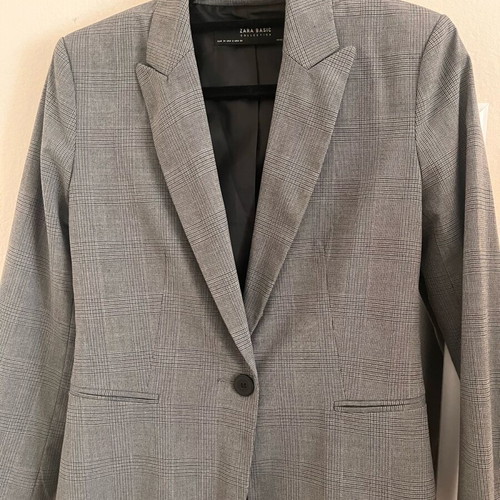 Zara gray checked jacket like new, size XS