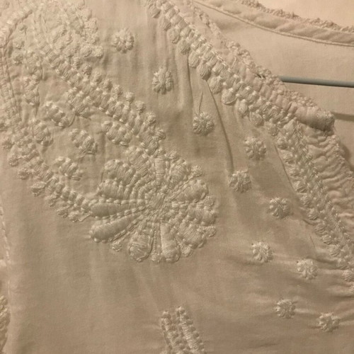 Mango cotton tunic dress white size S new with romantic embroidery