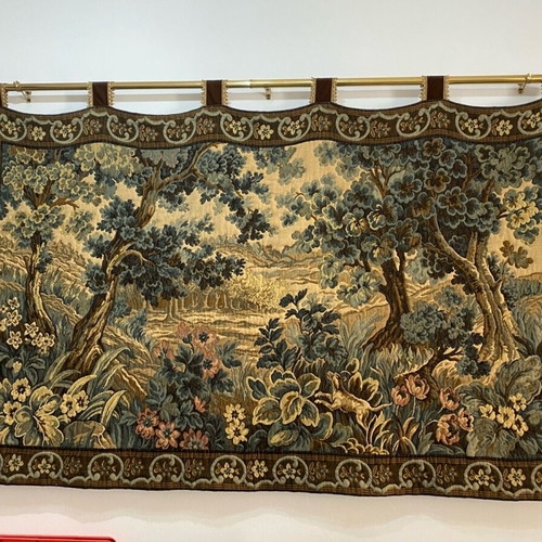 French antique tapestry used, large size with beautiful design