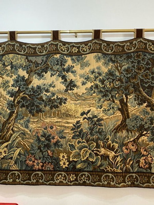 French antique tapestry used, large size with beautiful design
