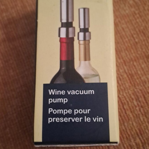 Vacuum pump for wine bottles new, stainless steel, German
