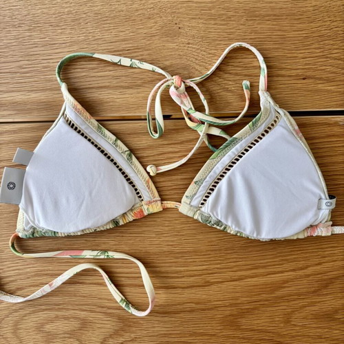 Rhythm floral triangle bikini top size S like new, multicolor