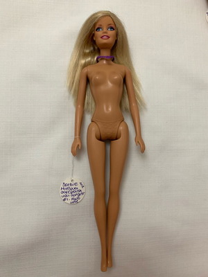 Barbie modern dresses with ring and purple integrated necklace used
