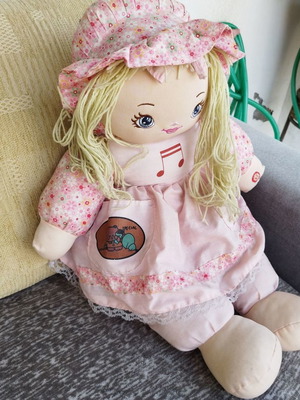 Cloth large talking doll 65cm used
