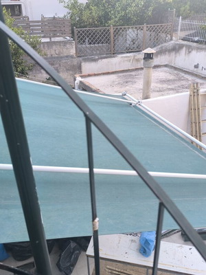 Wall awning with poles, 3x3.5 m, for extension